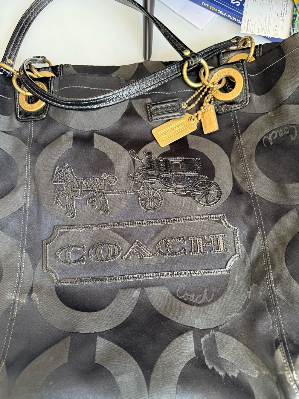 Coach Madison Op Art Black Ex-Large Tote #13001 - Picture 11 of 11